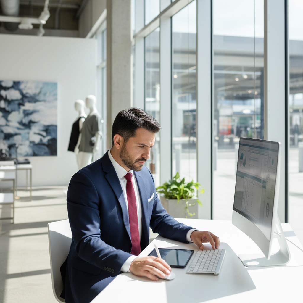 Hispanic man in his 30s with a friendly smile, casual home office background